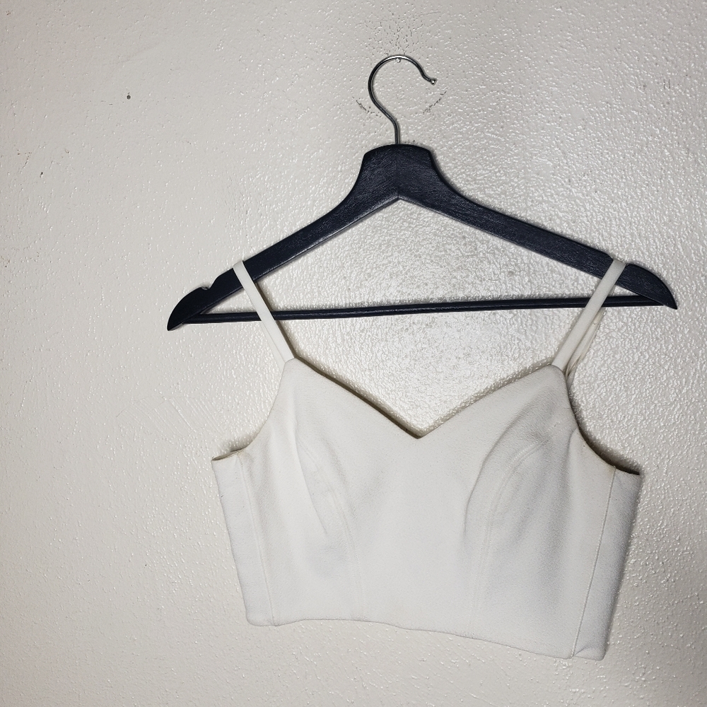 Aritzia Babaton White Crop Top